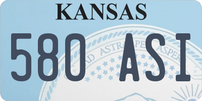 KS license plate 580ASI