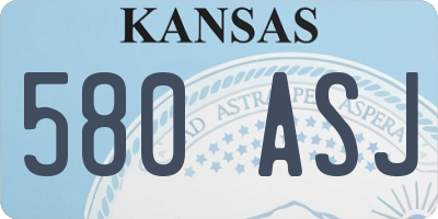 KS license plate 580ASJ
