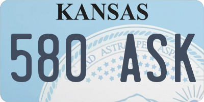 KS license plate 580ASK
