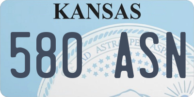 KS license plate 580ASN