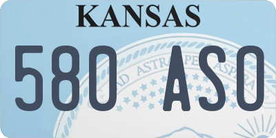 KS license plate 580ASO