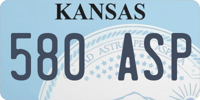 KS license plate 580ASP