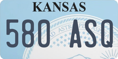 KS license plate 580ASQ