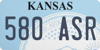 KS license plate 580ASR