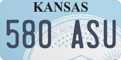 KS license plate 580ASU