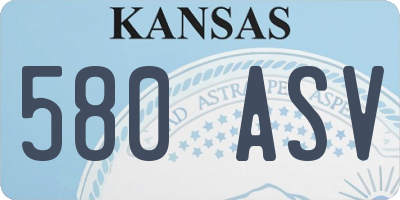 KS license plate 580ASV
