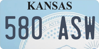 KS license plate 580ASW