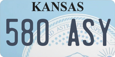 KS license plate 580ASY