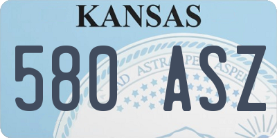 KS license plate 580ASZ