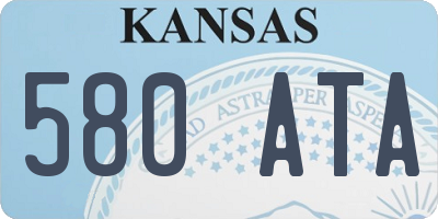 KS license plate 580ATA