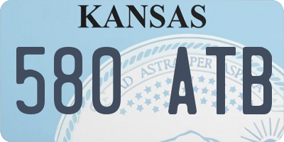 KS license plate 580ATB