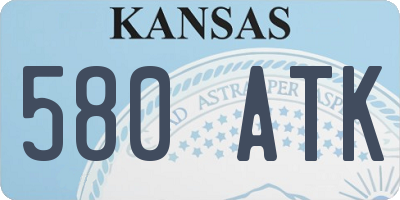 KS license plate 580ATK
