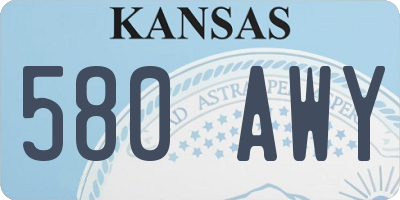 KS license plate 580AWY