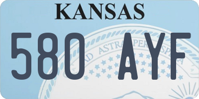KS license plate 580AYF