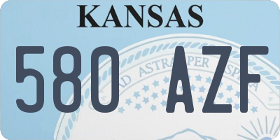 KS license plate 580AZF