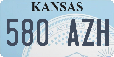 KS license plate 580AZH