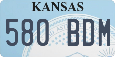 KS license plate 580BDM