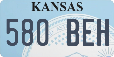 KS license plate 580BEH