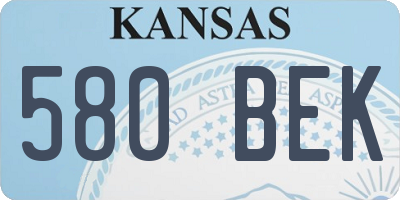 KS license plate 580BEK