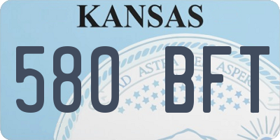 KS license plate 580BFT