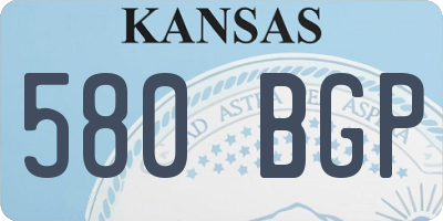 KS license plate 580BGP
