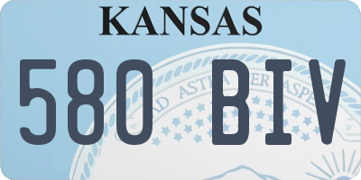 KS license plate 580BIV