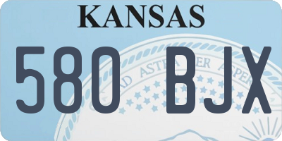 KS license plate 580BJX
