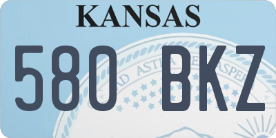 KS license plate 580BKZ