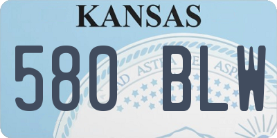 KS license plate 580BLW