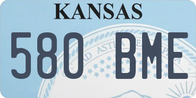 KS license plate 580BME