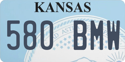 KS license plate 580BMW