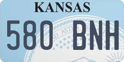 KS license plate 580BNH