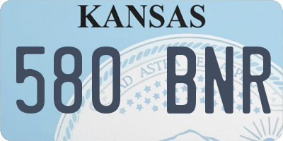 KS license plate 580BNR