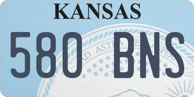 KS license plate 580BNS