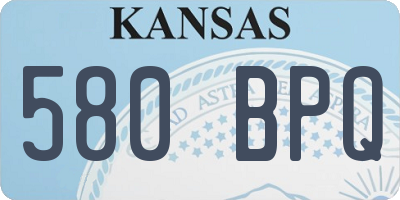 KS license plate 580BPQ