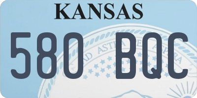 KS license plate 580BQC