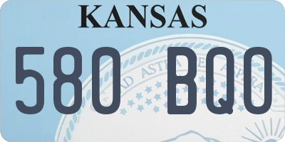 KS license plate 580BQO