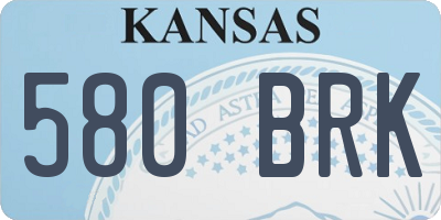 KS license plate 580BRK