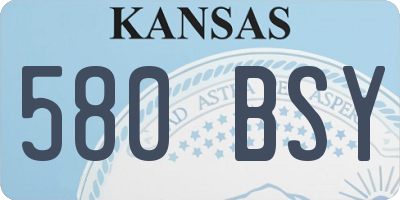KS license plate 580BSY