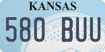 KS license plate 580BUU