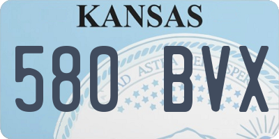 KS license plate 580BVX