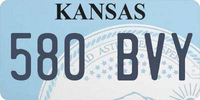 KS license plate 580BVY