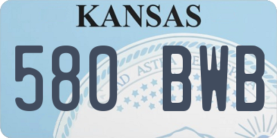 KS license plate 580BWB