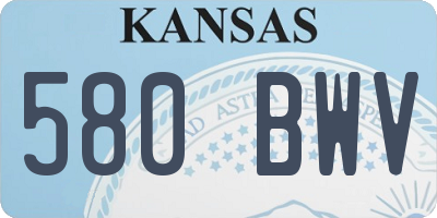 KS license plate 580BWV