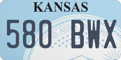 KS license plate 580BWX