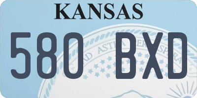 KS license plate 580BXD