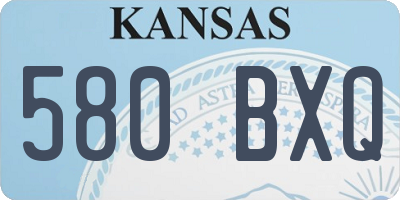 KS license plate 580BXQ