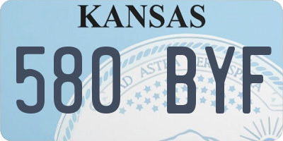 KS license plate 580BYF