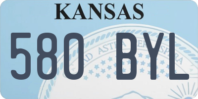KS license plate 580BYL