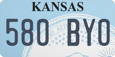 KS license plate 580BYO